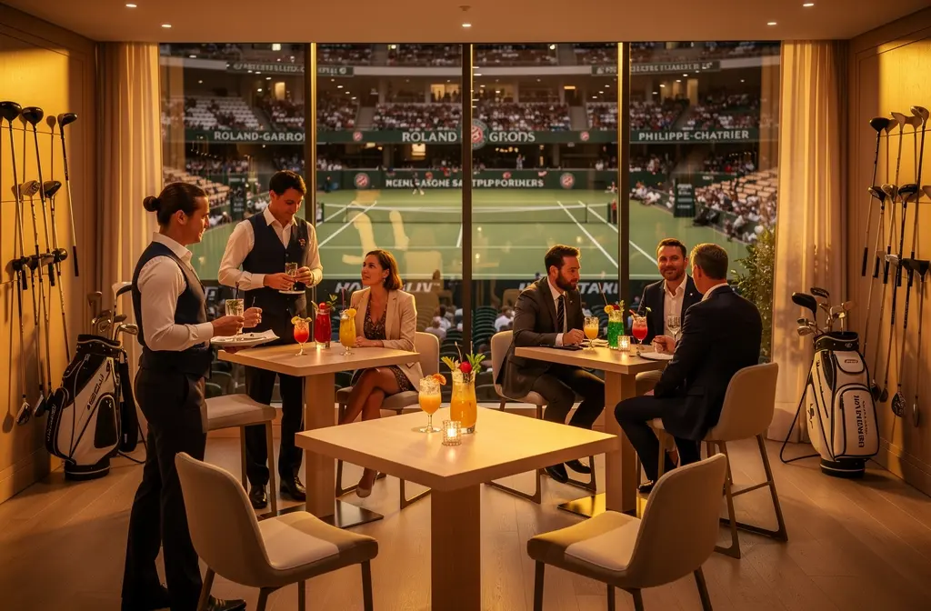 Espace VIP premium avec vue sur le court