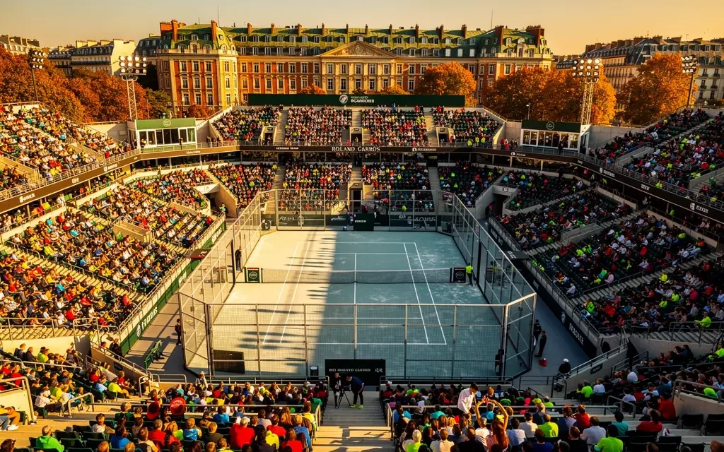 f0b0dbc24e71d88bc0d76a74126cbe9c9d8ac526ca922162ee33cb2fe21682df Court Philippe-Chatrier transformé en piste de padel