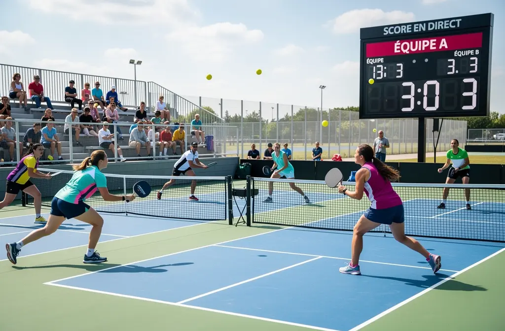 Match de pickleball en tournoi