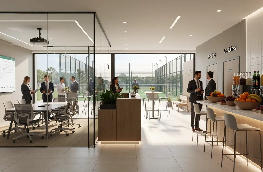 Club de padel équipé pour séminaire