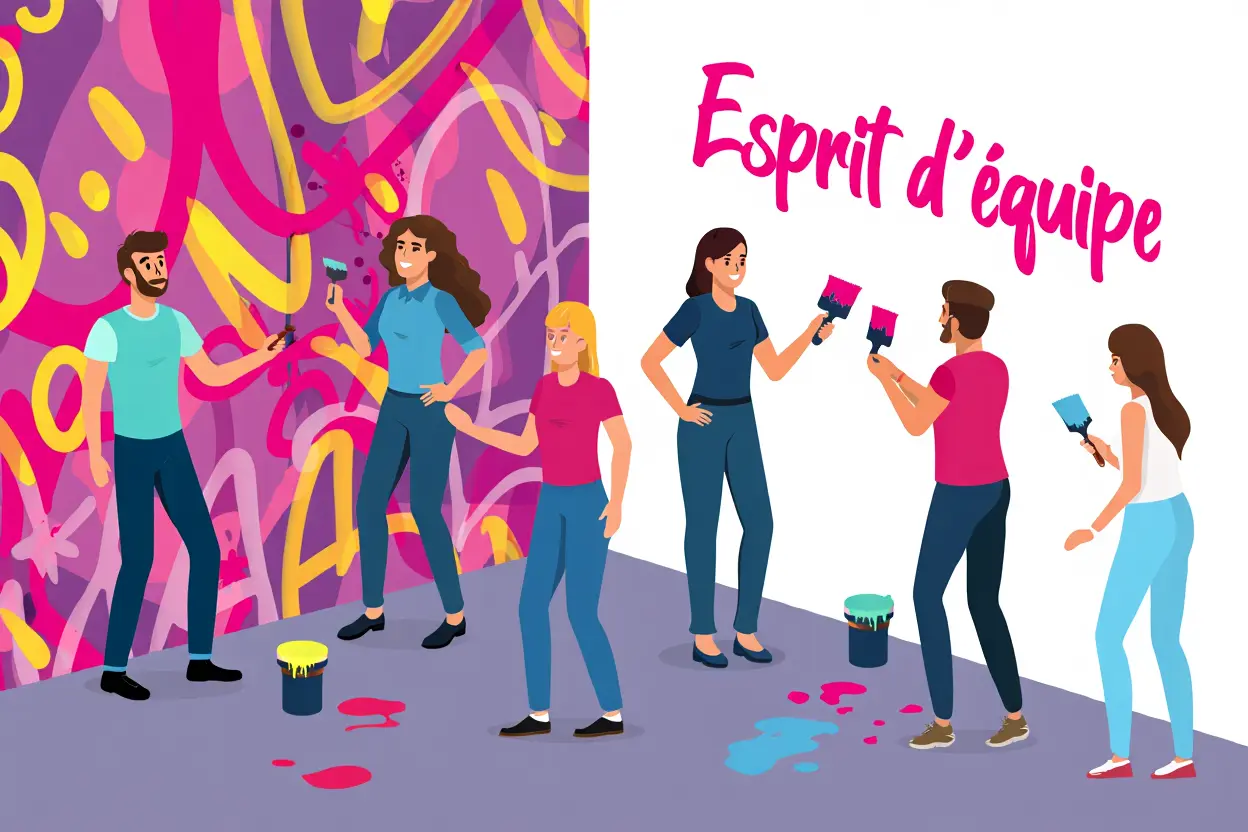 Atelier créatif de graffiti en équipe