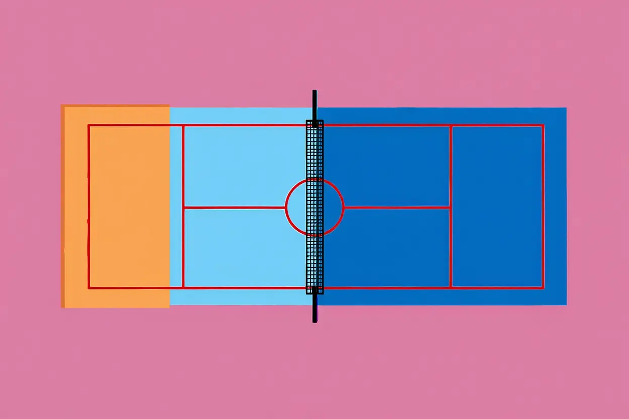 Illustration zones terrain de pickleball