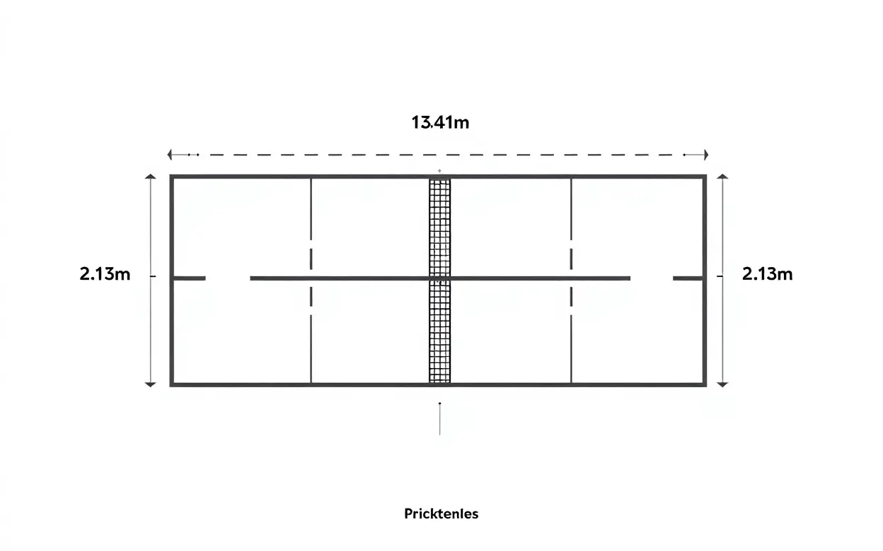 Schéma dimensions terrain de pickleball