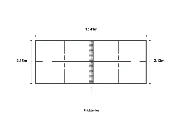 Schéma dimensions terrain de pickleball