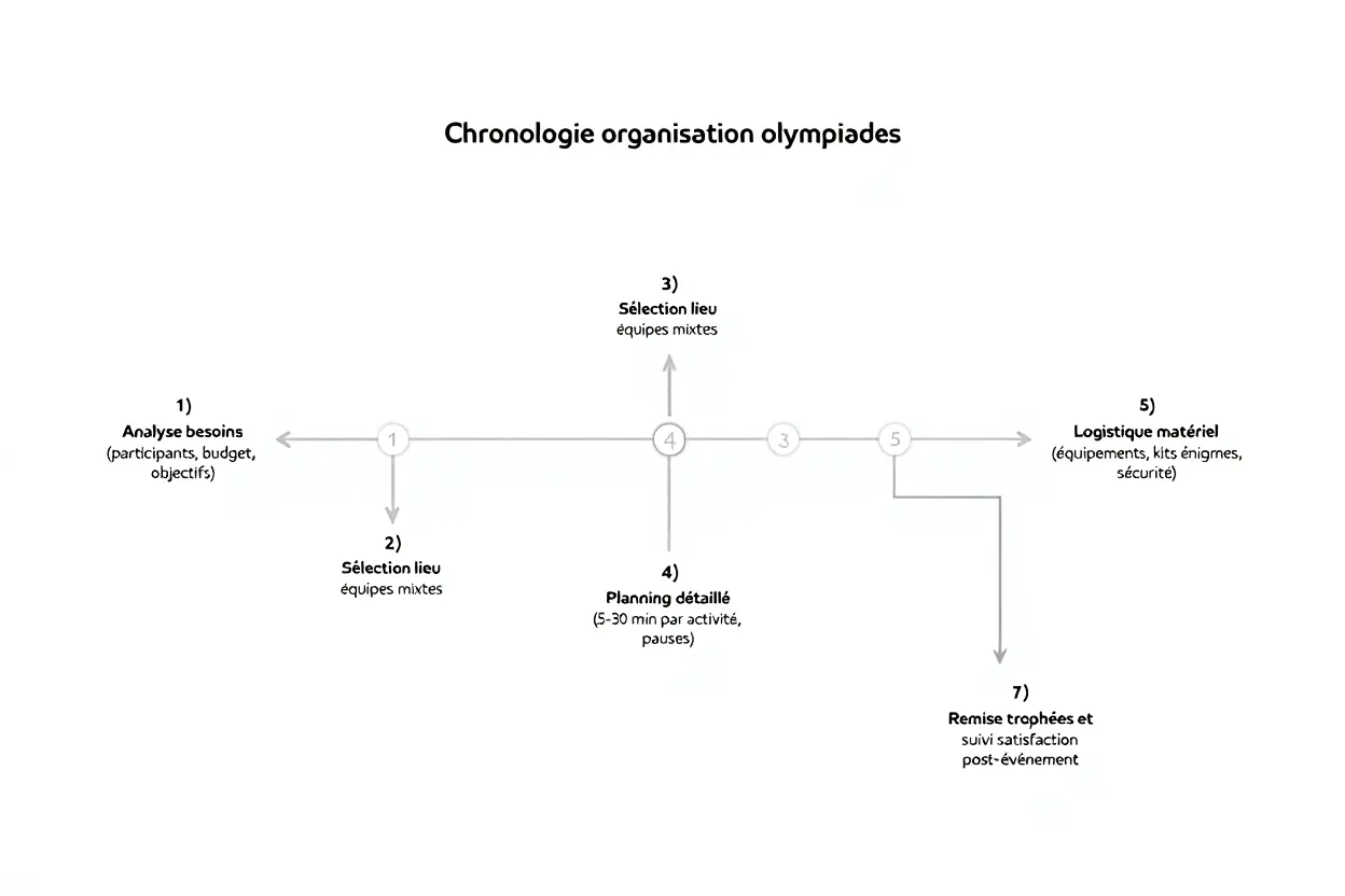 Étapes organisation et chronologie olympiades d'entreprise