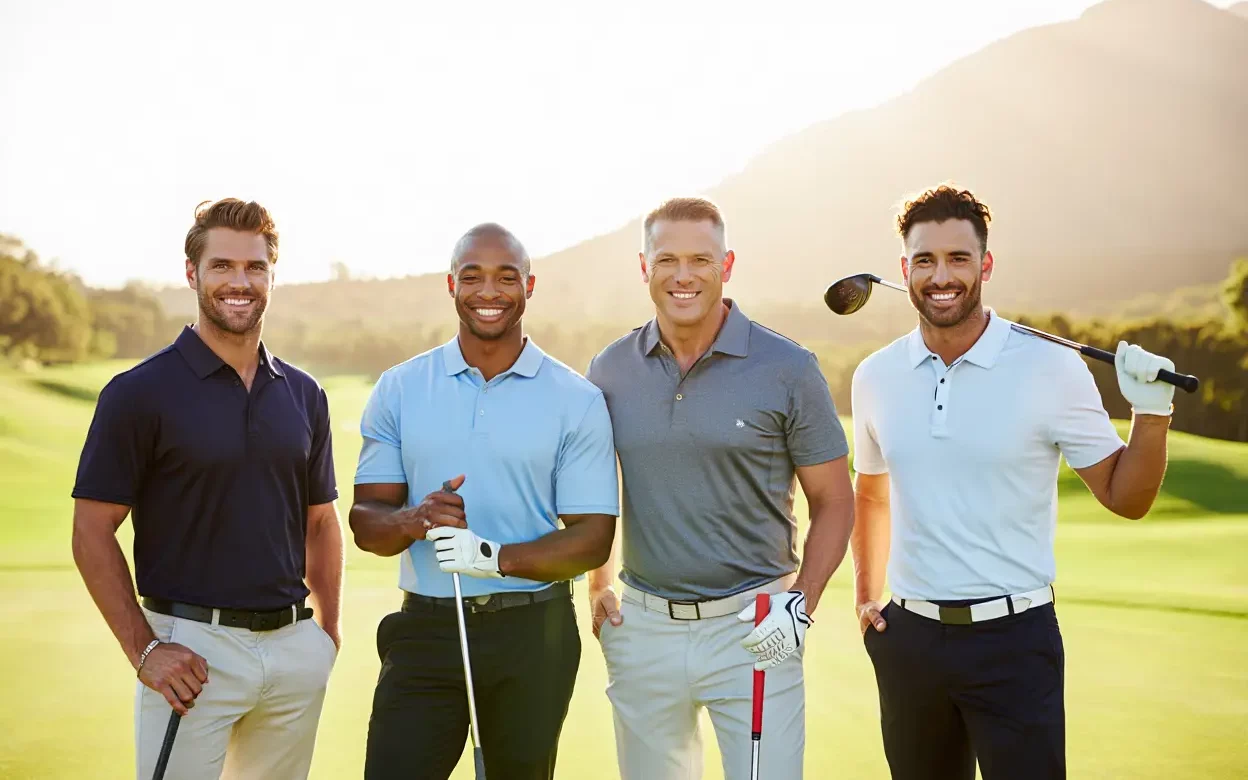 Dirigeants en partie de golf d'entreprise