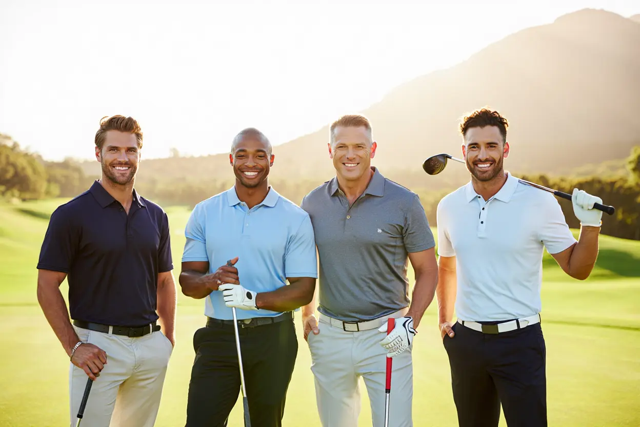 Dirigeants en partie de golf d'entreprise