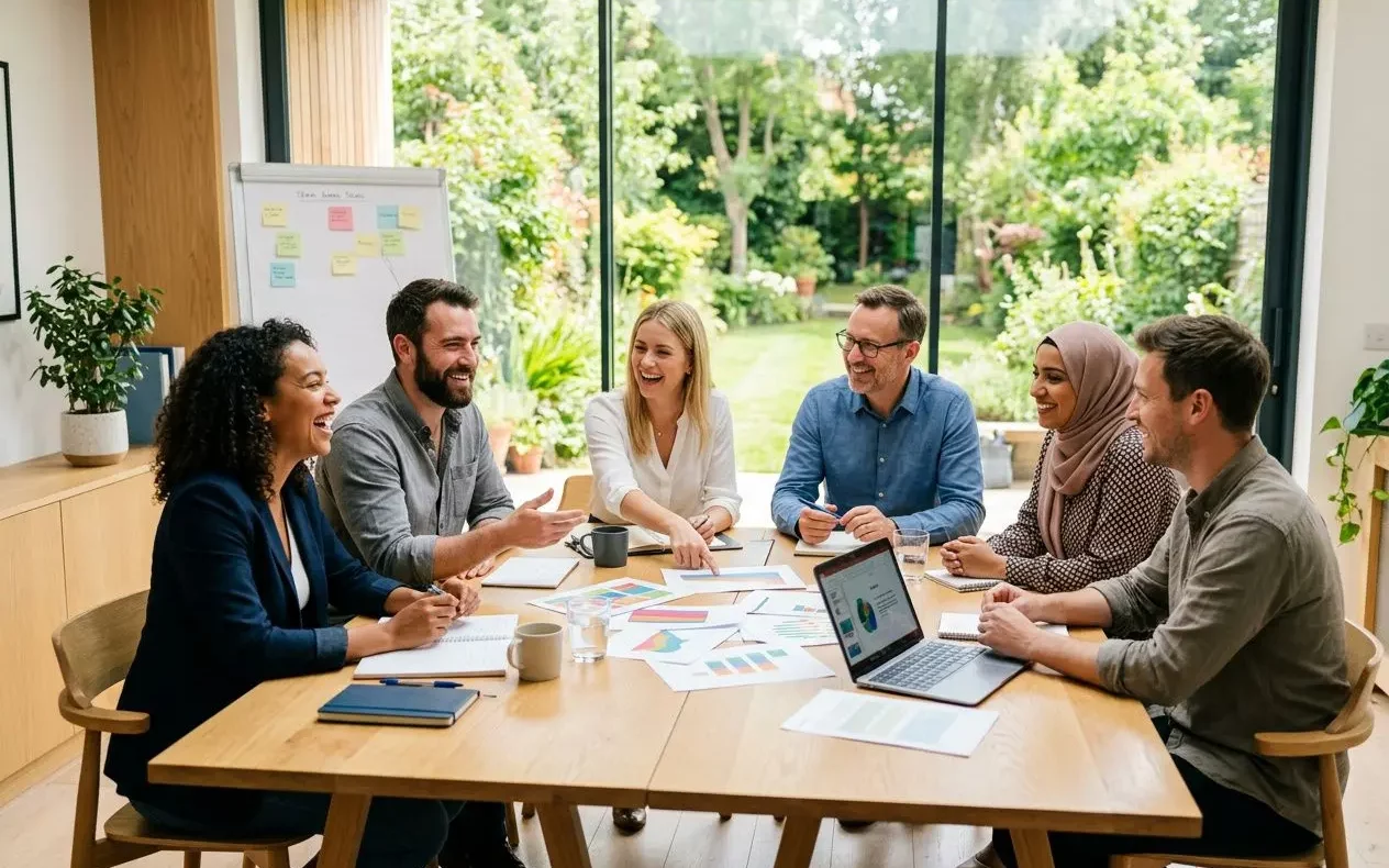 Équipe en réunion collaborative
