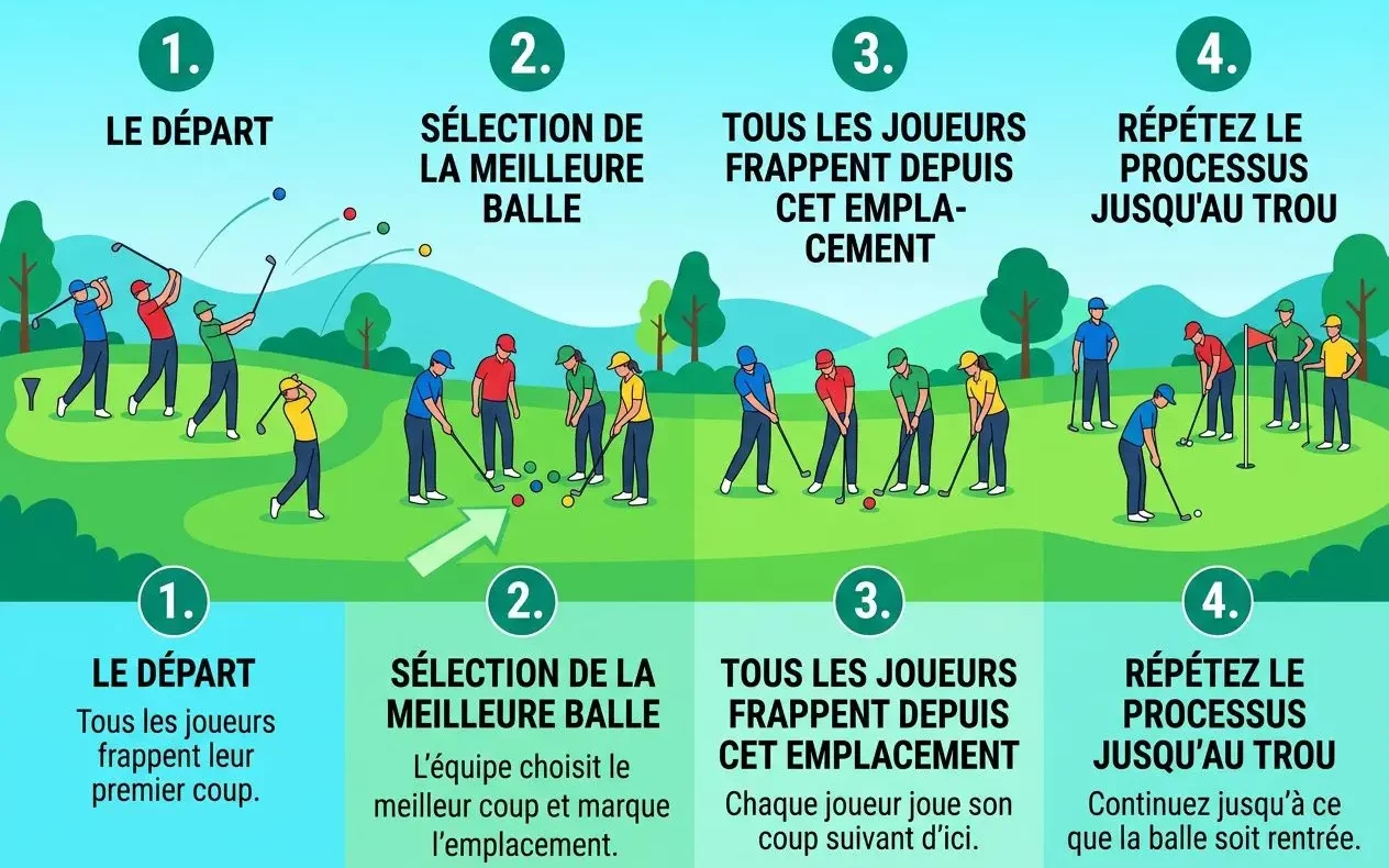 Principe du scramble golf