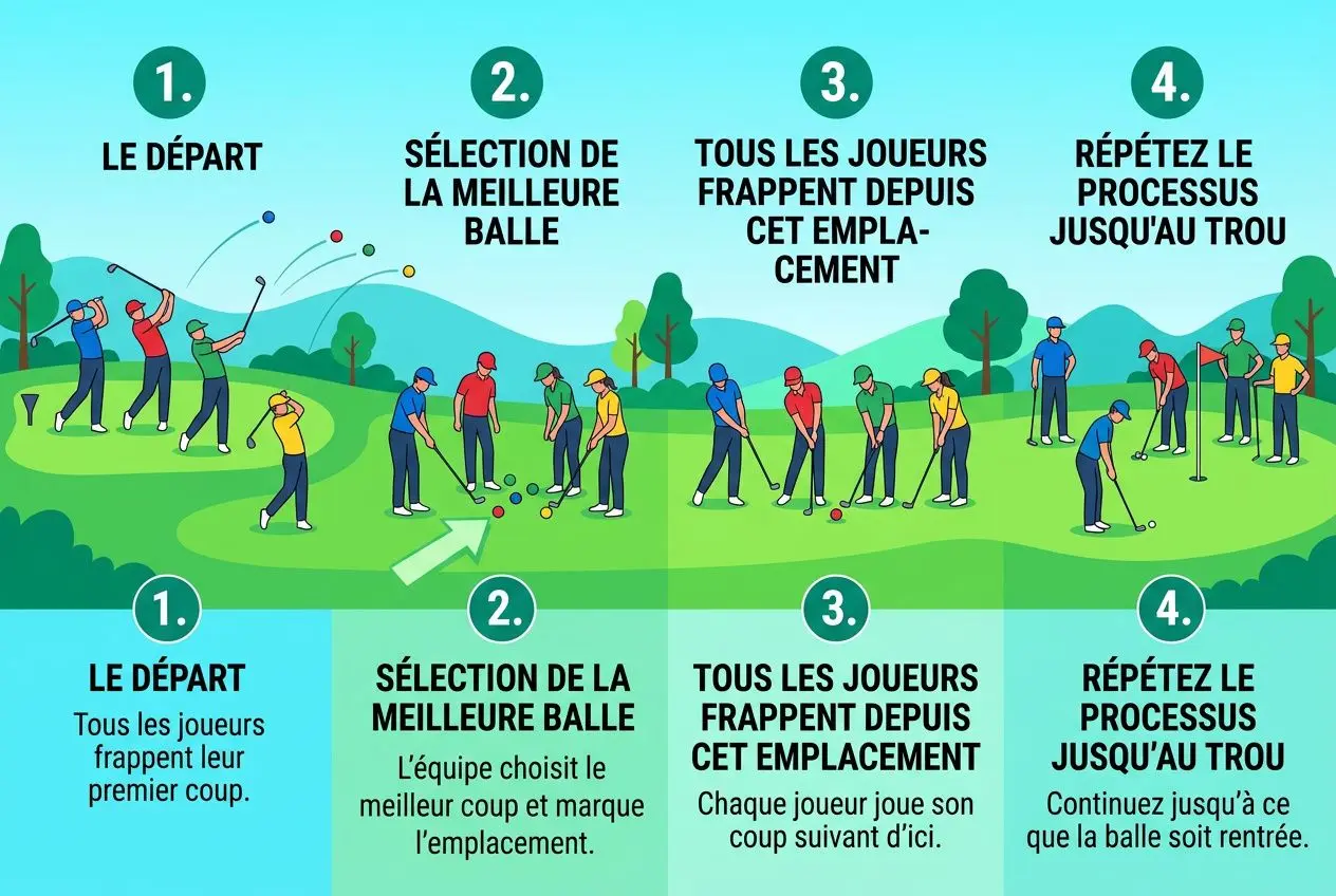 Principe du scramble golf