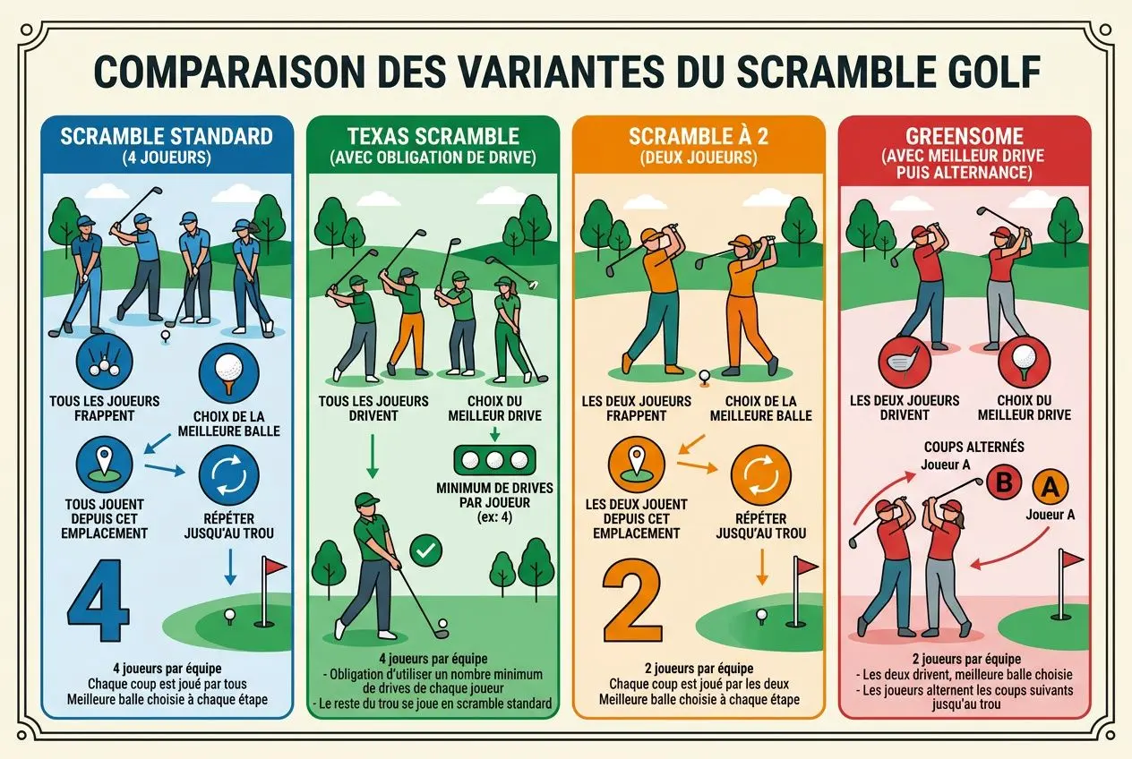 Variantes du scramble golf