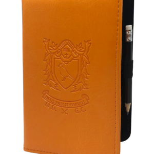 Porte carte de score de golf en cuir orange personnalisable avec logo embossé - BCM Sports