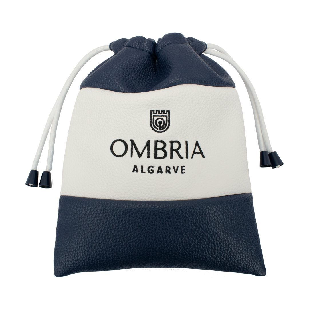 Pochette Lynx personnalisable - bleu marine Pochette Lynx personnalisable en simili cuir bleu marine avec logo brodé