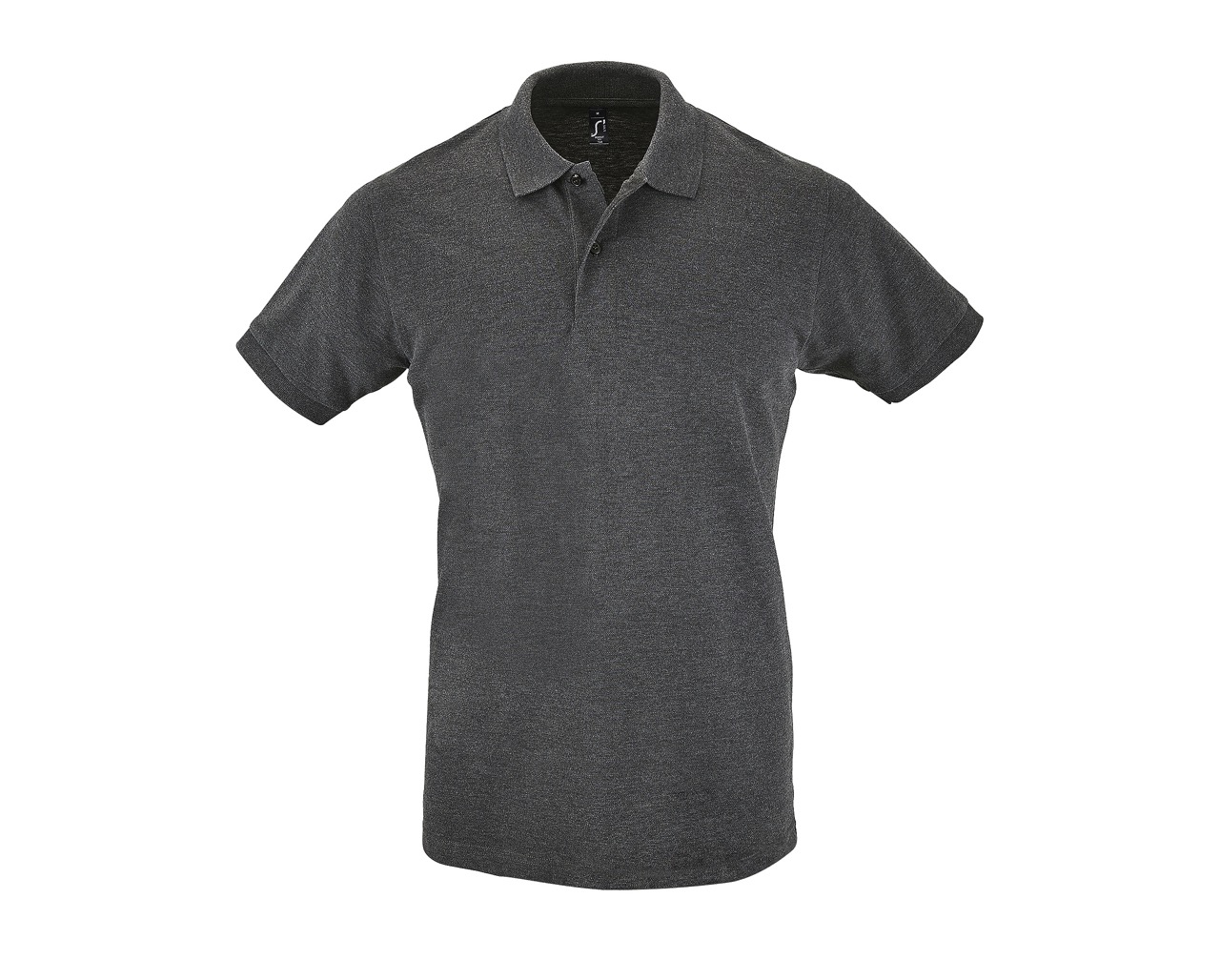 Polo Perfect personnalisable anthracite chiné en coton piqué – polo homme à broder ou floquer