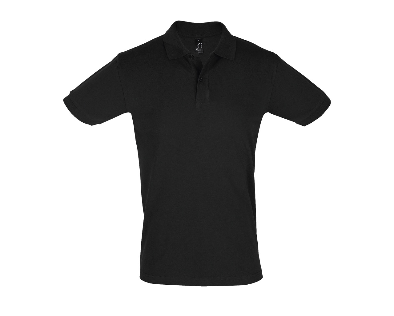 POLO PERFECT MEN-Noir Polo Perfect personnalisable noir en coton piqué – polo homme à broder ou floquer