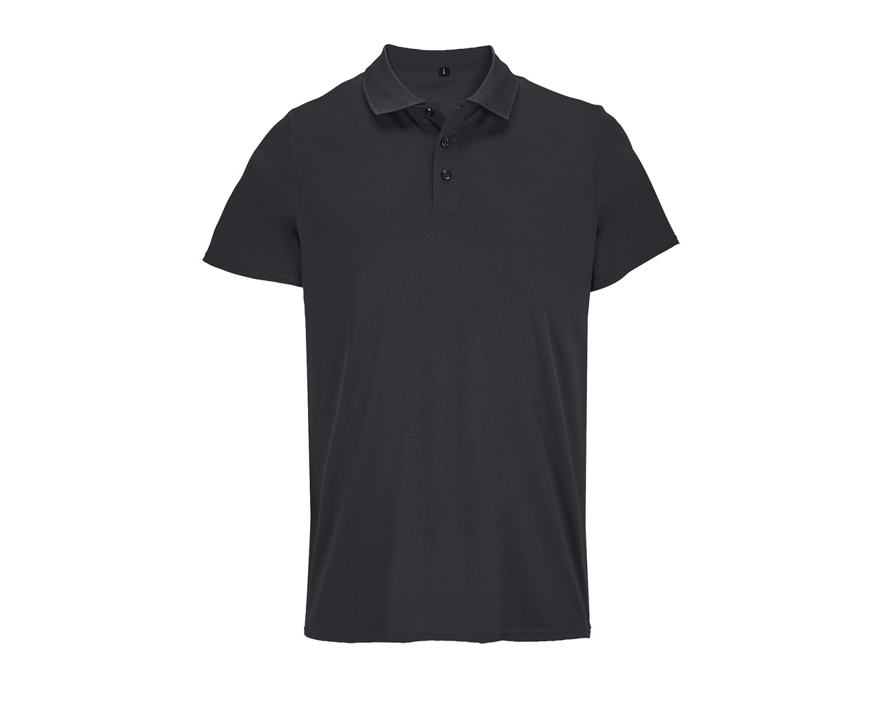 POLO PITCHER-Noir Polo Pitcher personnalisable noir – polo homme respirant à broder ou floquer