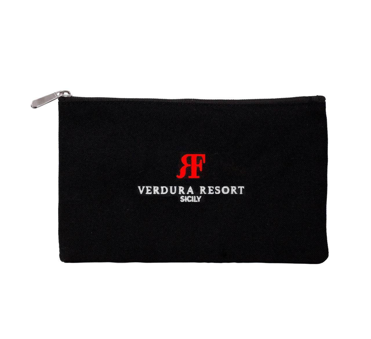 Pochette Urban personnalisable - noir Pochette Urban personnalisable en toile noire avec fermeture éclair et logo imprimé