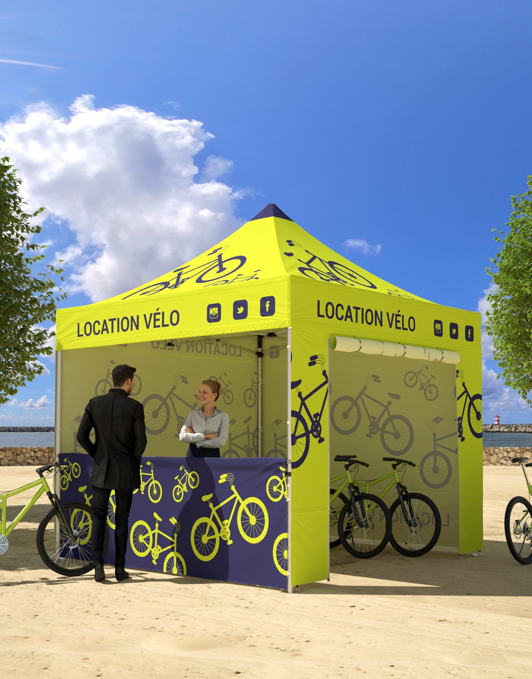 Tente 3 x 3 m personnalisable pour événement golf